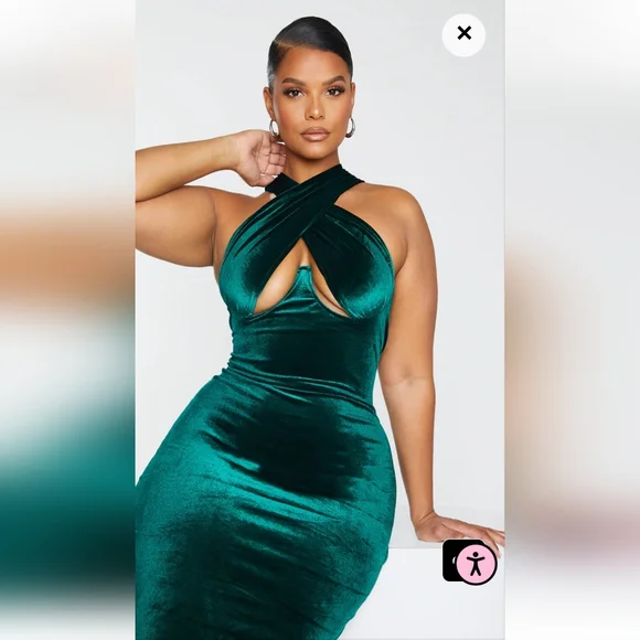 green emerald velvet dress EMERALD GREEN Velvet Gown